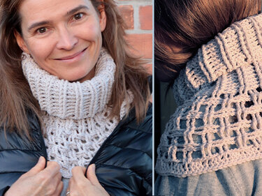 Schalkragen, Schulterwärmer "Network" - Häkelanleitung
