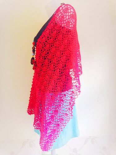 Spring and Summer Easy Crochet Women Wrap Pattern, Shawl, Scarf, US and UK standard included