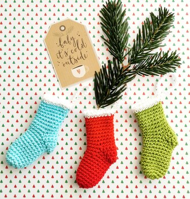 Häkelanleitung Weihnachtsstiefel, 10 cm - PDF Datei