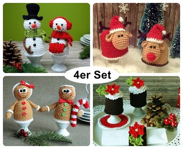 Häkelanleitung Eierwärmer Weihnachtsset 4 in 1 - PDF Dateien