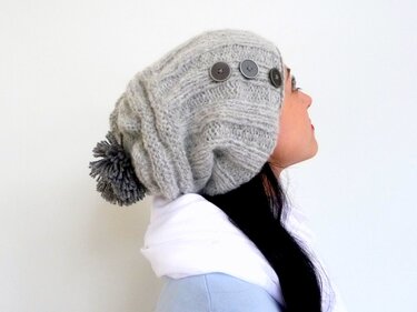 Strickanleitung  - Mütze stricken - Bommel-Beanie- No.89