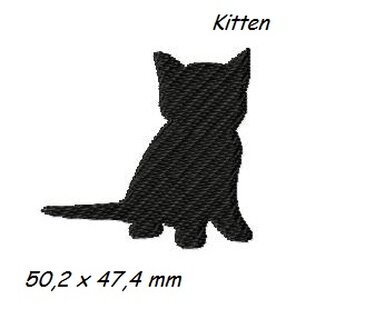 Stickdatei "Kitten" 10x10 cm Schattenbild - Sticken