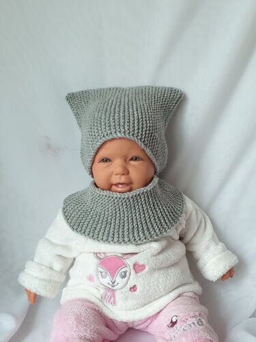 Strickanleitung Schalmütze, Schlupfmütze, ca. 0 - 6 Monate für Anfänger