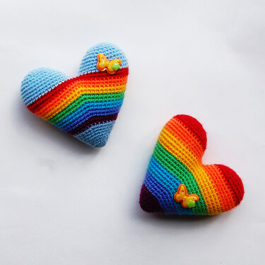 Amigurumi pattern for Rainbow heart souvenirs. Valentine's Day gift - Crochet