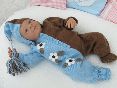 Strickanleitung Modell Harlekin Gr.50/54 für Baby und Reborns - Bild 3