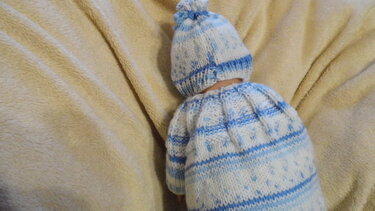 Puppenschlafsack Strickanleitung  40-45cm