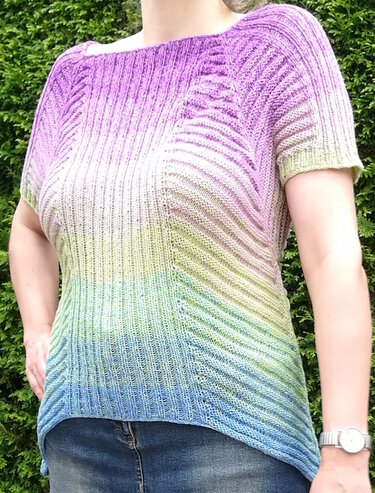 Ripperia - Kurzarmpulli aus einem Farbverlaufsbobbel - Stricken