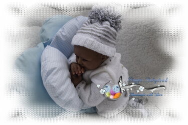 Strickanleitung für Baby's u. Reborns 4-teilig Modell Snowman Gr. 50 - 56 - Bild 5