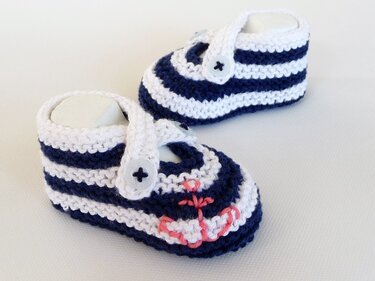Strickanleitung Babyschuhe stricken - Segelschuhe - für Anfänger geeignet - No.4