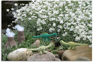 Häkelanleitung Dinosaurier und Vulkane - Amigurumi