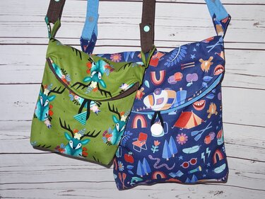 Tasche Umschlagtasche Nelly zum wenden in 2 Größen aus Softshell und Canvas - Nähen