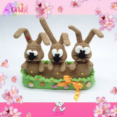 Häkelanleitung Lustiges Osterhasentrio