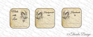Etiketten Label "Handmade" "Handmade with Love" zum Ausdrucken - Basteln