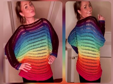 Fledermauspullover Dunja häkeln Pullover Fledermauspulli