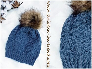 Knitting Pattern for Cable Hat / Beanie | Pom-Pom Hat Merino Pur 125 #1