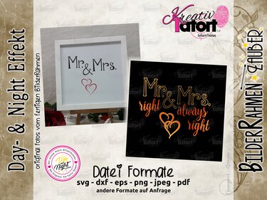 Plottdatei - BilderRahmen-Zauber (Day- & NightEffekt) - Mr. & Mrs. - Plotting