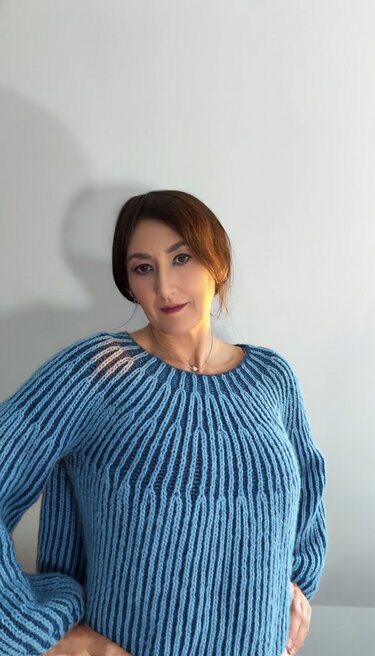 TwinTone Brioche Sweater, Knitting Pattern PDF