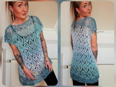 Tunika Eva häkeln Häkeltunika Shirt Häkelshirt