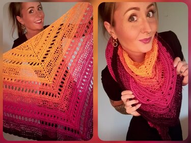 Tuch Inge häkeln Dreieckstuch Schultertuch Häkeltuch