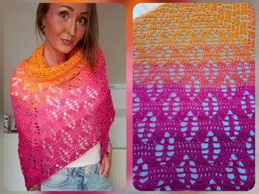 Tuch Tabea häkeln Häkeltuch Schultertuch Dreieckstuch Stola