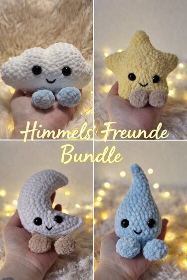 Himmels-Freunde Bundle – Wolke, Tropfen, Stern & Mond