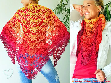 Crochet Pattern for Triangle Shawl | Shawl BioTronik #3