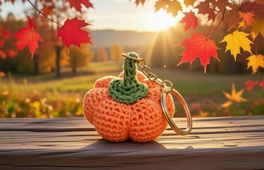 Crochet Pumpkin Keychain Pattern &ndash; PDF + Video Tutorial (English)