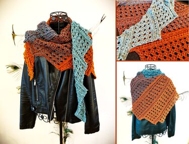 Crochet Pattern Triangular Scarf "Rhoxane"