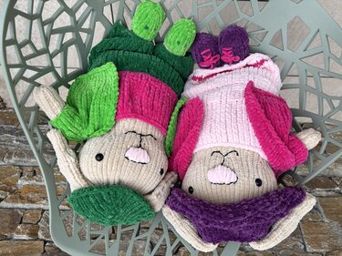 Rosa & Maxi Bunny Pair - Knitting Pattern for Cuddly Bunnies
