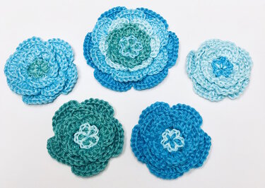 Crochet Pattern Boho Flowers, Floral Decoration 3-dimensional flower, PDF