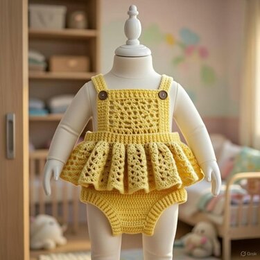 Crochet baby jumpsuit dress pattern