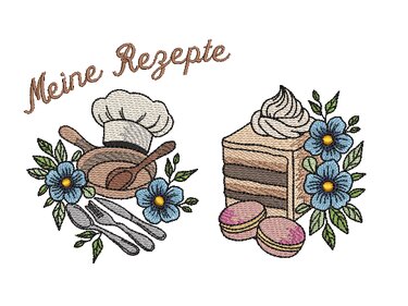 Stickdatei Kochen Backen Meine Rezepte - Sticken