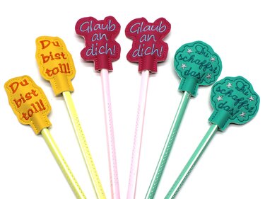 Stickdatei ITH Stiftetopper Spruch Sprüche - Sticken