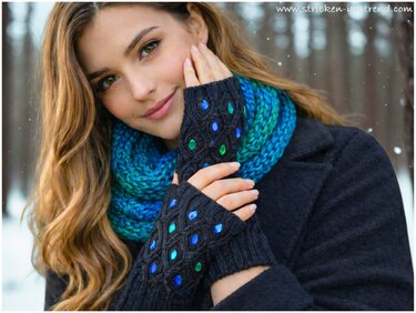 Knitting Pattern for Fingerless Gloves Cable Pattern | Wrist Warmers OPAL