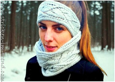 Strickanleitung für Stirnband und Loop in Lace | Stirnband#Loop#Duo SilverLeaves