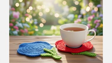 Crochet Tulip Flower Coaster Pattern | PDF + Video Tutorial