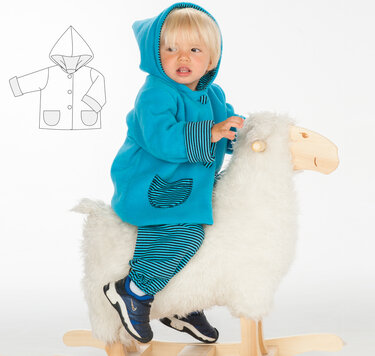 Schnittmuster Baby Zipfeljacke TORETTO Anleitung Datei 62/68–98/104