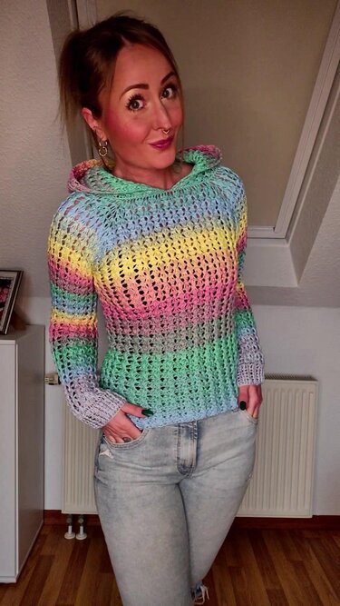 Pullover Gretel Kapuzenpullover Hoodie häkeln - Bild 5