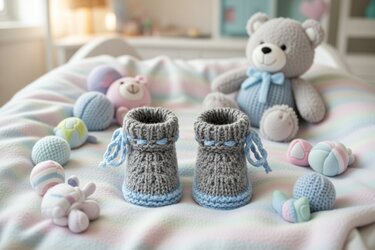 Strickanleitung Baby Booties Maurice