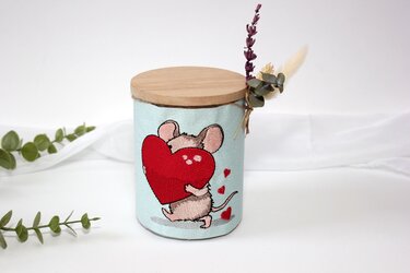 Stickdatei Maus Herz Valentinstag Liebe 10x10cm - Sticken