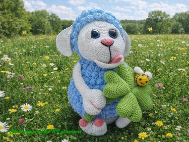 Häkelanleitung Frühlingslampe Schäfchen Mateo