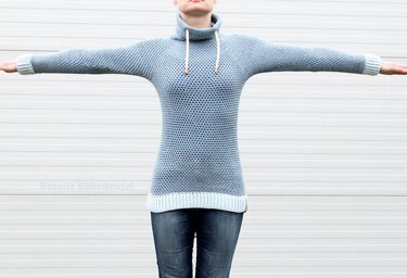 Hoodie "Jeans" (Raglan, nahtlos), Gr. 36-54, PDF + Link zum Video - Bild 11