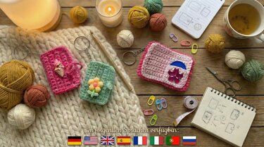 Crochet Pattern Book Keychain – Mini Book for Shopping Tokens & Secret Note