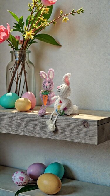 Osterhasen Kantenhocker - Häkeln