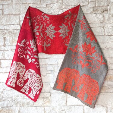Double sided knitting pattern "Indian Love" - stole / wrap - Image 4