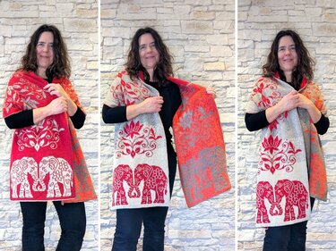 Strickanleitung "Indian Love" - Schultertuch / Stola in Doubleface