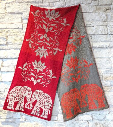 Double sided knitting pattern "Indian Love" - stole / wrap