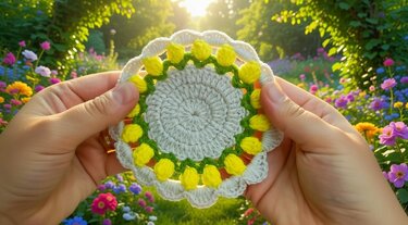 Crochet Round Coaster Pattern PDF + Video Tutorial Easy Beginner