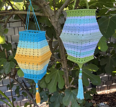 Boho Romance Lampion, Square shaped lantern Tutorial, Crochet Pattern