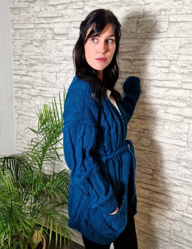 267 Strickanleitung Strickjacke Cardigan Larissa S/M L/XL